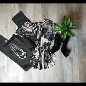 Jungle Stripped Talbots Blouse